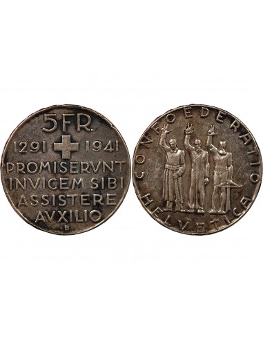 SUISSE, CONFEDERATION - 5 FRANCS ARGENT 1941 B BERNE