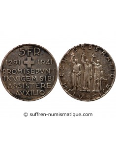 SUISSE, CONFEDERATION - 5 FRANCS ARGENT 1941 B BERNE