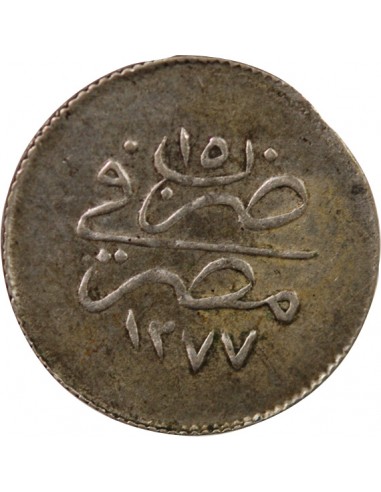 EGYPTE, ABDULAZIZ - 1 QIRSH ARGENT 1277/15 (1874)