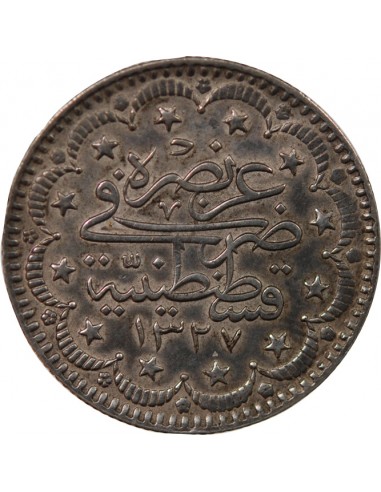 EMPIRE OTTOMAN, MEHMET V - 5 KURUS ARGENT 1327 (1915)