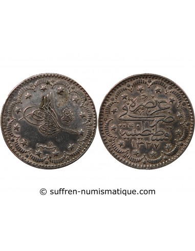 EMPIRE OTTOMAN, MEHMET V - 5 KURUS ARGENT 1327 (1915)