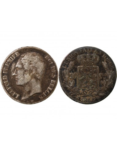 BELGIQUE, LEOPOLD Ier - 20 CENTIMES ARGENT 1858