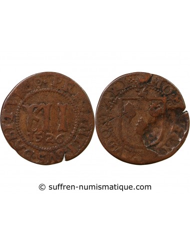 SAINT-OMER, SAINT-BERTIN – MÉREAU 12 DENIERS 1526