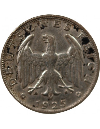 ALLEMAGNE, REPUBLIQUE DE WEIMAR - 1 MARK ARGENT 1925 D MUNICH