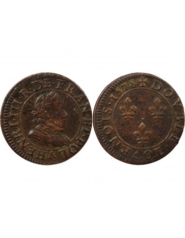 HENRI III - DOUBLE TOURNOIS 1578 A PARIS