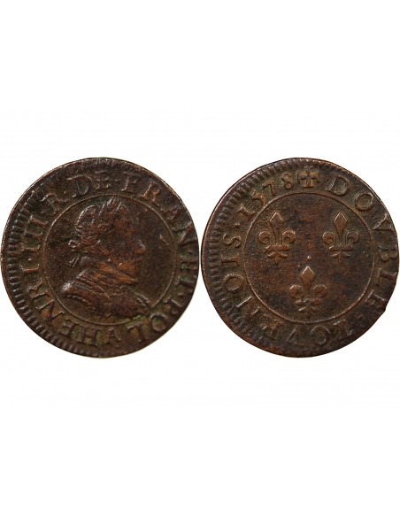 HENRI III - DOUBLE TOURNOIS 1578 A PARIS