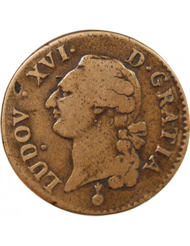 LOUIS XVI - SOL A L'ECU 1791 AA METZ