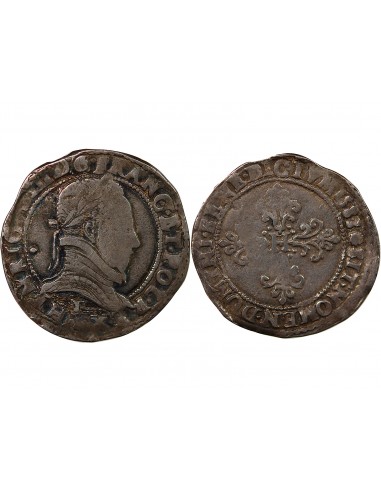 HENRI III - 1/2 FRANC ARGENT 1588 T NANTES - R5