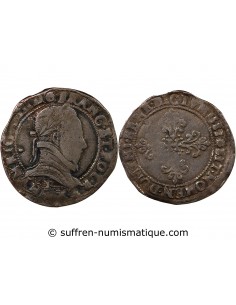 HENRI III - 1/2 FRANC ARGENT 1588 T NANTES - R5