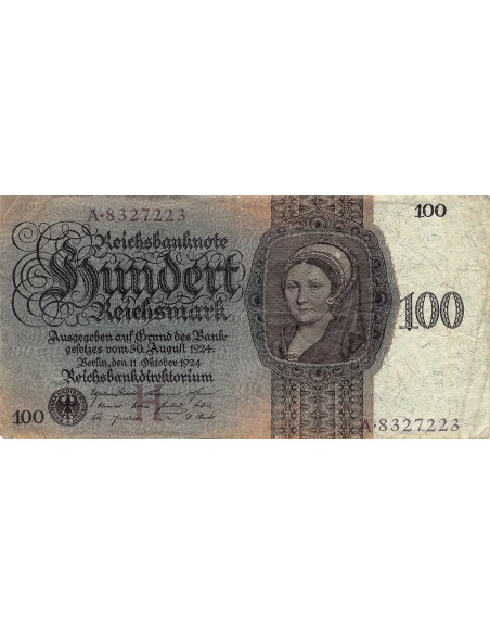 ALLEMAGNE - 100 MARK 1924 SERIE F