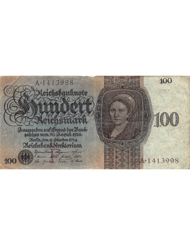 ALLEMAGNE - 100 MARK 1924 SERIE F