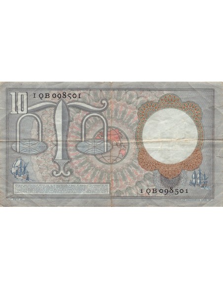 PAYS-BAS, HUGO DE GROOT - 10 GULDEN 23/03/1953