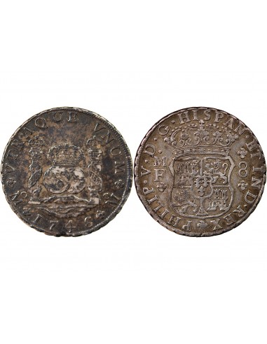 MEXIQUE, PHILIPPE V - 8 REALES ARGENT 1746 MF MEXICO