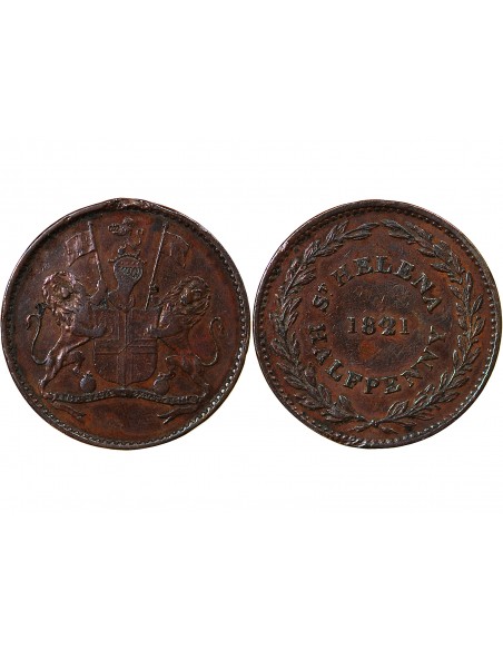 SAINTE-HELENE - 1/2 PENNY 1821