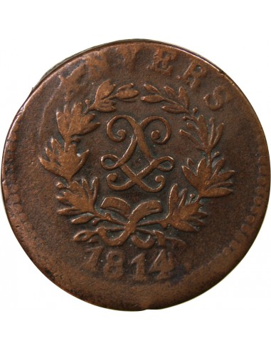 SIEGE D'ANVERS, LOUIS XVIII﻿ - 5 CENTIMES 1814