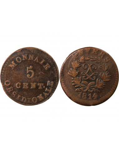 SIEGE D'ANVERS, LOUIS XVIII﻿ - 5 CENTIMES 1814
