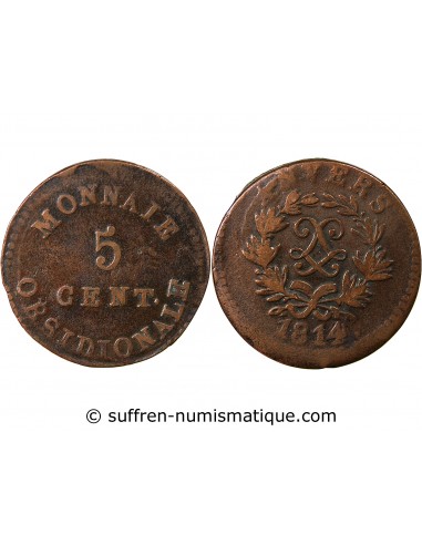 SIEGE D'ANVERS, LOUIS XVIII﻿ - 5 CENTIMES 1814
