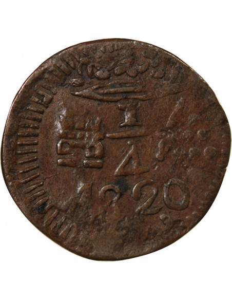 COLOMBIE, SIEGE DE SANTA MARTA - 1/4 REAL 1820