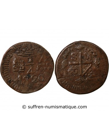 COLOMBIE, SIEGE DE SANTA MARTA - 1/4 REAL 1820