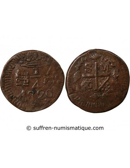 COLOMBIE, SIEGE DE SANTA MARTA - 1/4 REAL 1820