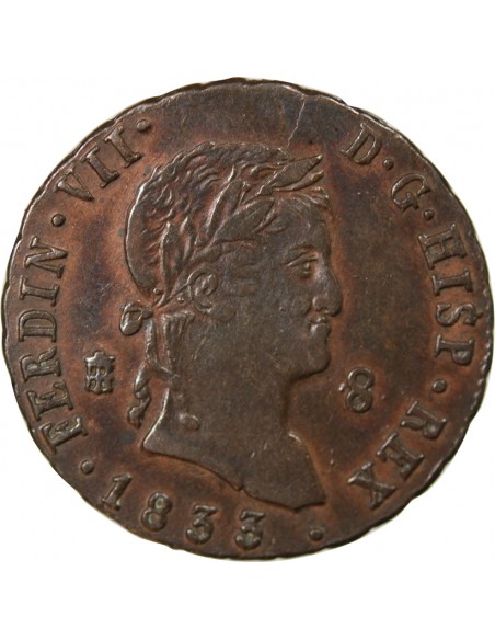 ESPAGNE, FERDINAND VII - 8 MARAVEDIS 1833