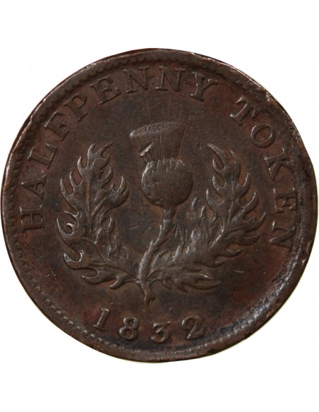 CANADA, NOUVELLE-ECOSSE, GEORGES VI - JETON 1/2 PENNY 1832