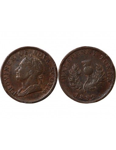 CANADA, NOUVELLE-ECOSSE, GEORGES VI - JETON 1/2 PENNY 1832