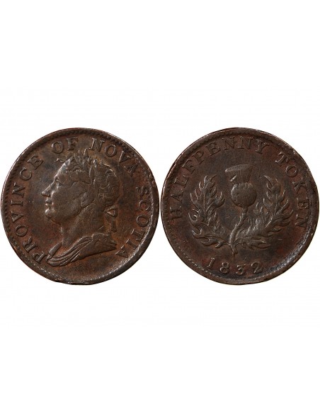 CANADA, NOUVELLE-ECOSSE, GEORGES VI - JETON 1/2 PENNY 1832