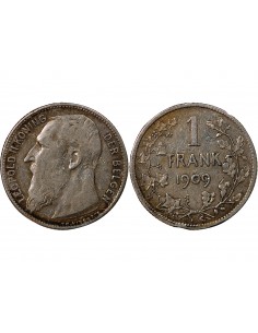 BELGIQUE, LEOPOLD II - 1 FRANC ARGENT 1909 - Légende flamande 2