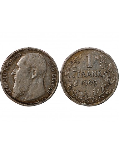 BELGIQUE, LEOPOLD II - 1 FRANC ARGENT 1909 - Légende flamande