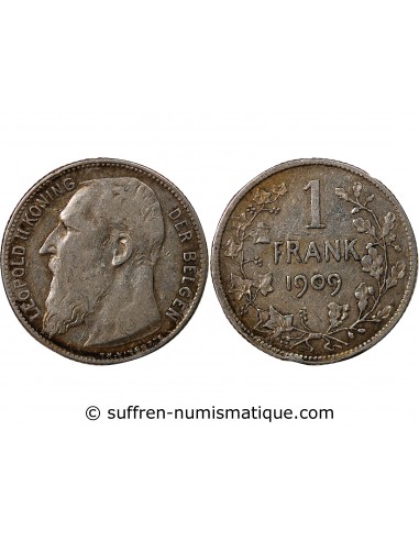 BELGIQUE, LEOPOLD II - 1 FRANC ARGENT 1909 - Légende flamande