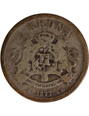 SUÈDE, OSCAR II - KRONA ARGENT 1877