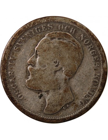 SUÈDE, OSCAR II - KRONA ARGENT 1877