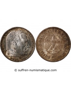 ALLEMAGNE, HINDENBURG - 5 MARK ARGENT 1936 A BERLIN