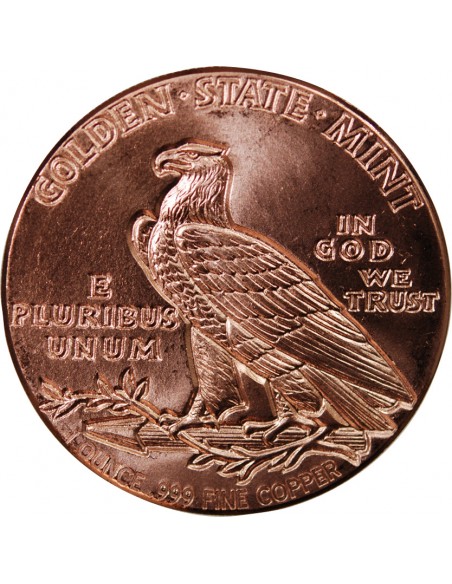 USA, TETE D'INDIEN - 1 ONCE CUIVRE