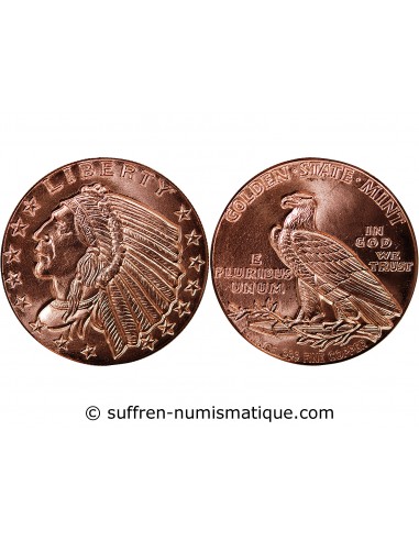 USA, TETE D'INDIEN - 1 ONCE CUIVRE