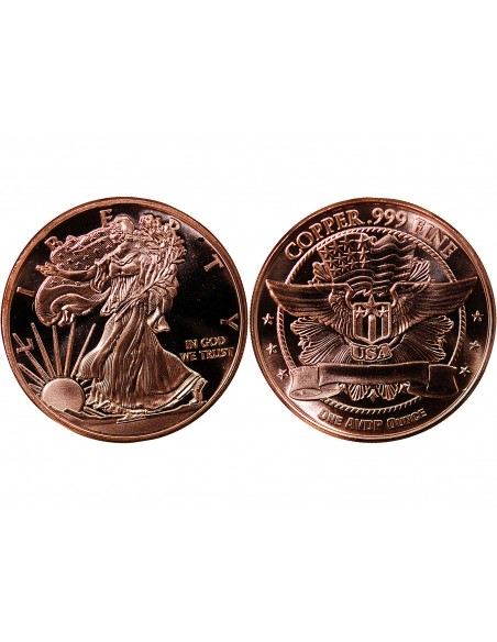 USA, WALKING LIBERTY - 1 ONCE CUIVRE