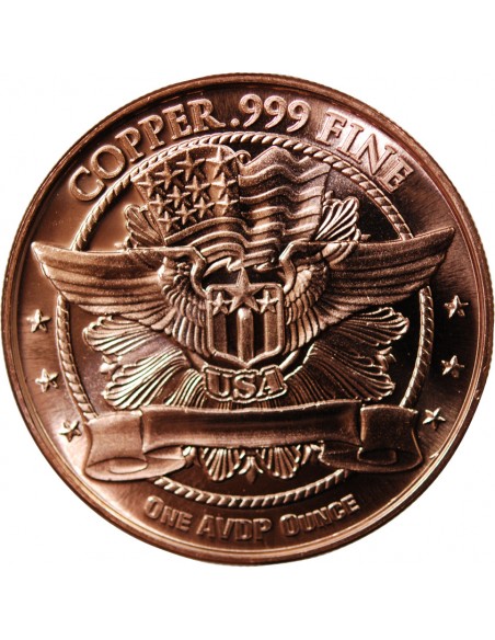 USA, TETE D'INDIEN BUFFALO - 1 ONCE CUIVRE