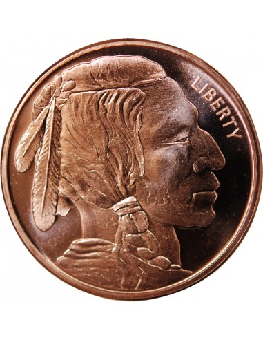 USA, TETE D'INDIEN BUFFALO - 1 ONCE CUIVRE
