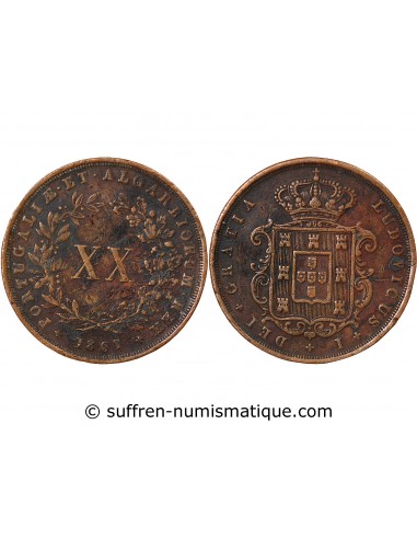 PORTUGAL, LOUIS Ier - 20 REIS 1867