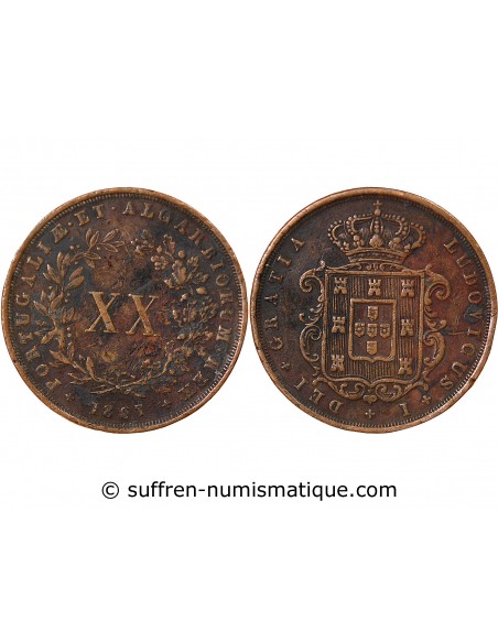 PORTUGAL, LOUIS Ier - 20 REIS 1867