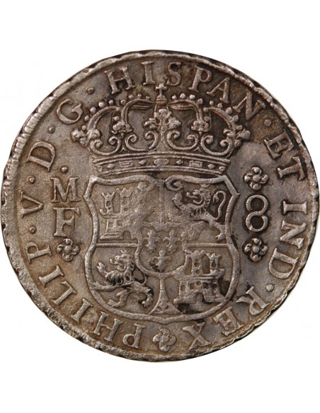 MEXIQUE, PHILIPPE V - 8 REALES ARGENT 1746 MF MEXICO