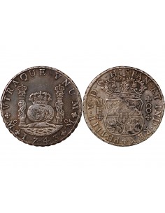 MEXIQUE, PHILIPPE V - 8 REALES ARGENT 1746 MF MEXICO 2