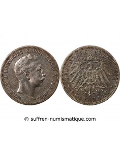 ALLEMAGNE, PRUSSE, WILHELM II - 5 MARK ARGENT 1899 A BERLIN