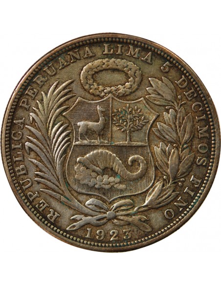 PEROU - SOL ARGENT 1923 LIMA