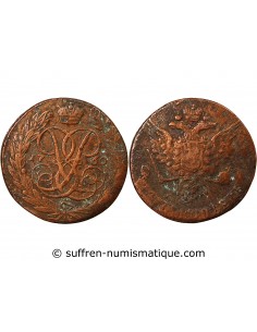 RUSSIE, CATHERINE II - 5 KOPECKS 1777 EM