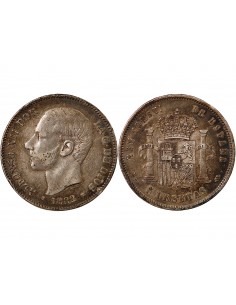 ESPAGNE, ALPHONSE XII - 5 PESETAS ARGENT 1882 MSM 2