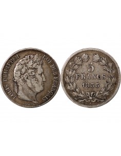 LOUIS PHILIPPE - 5 FRANCS ARGENT 1833 T NANTES 2