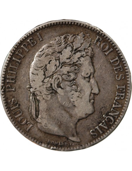 LOUIS PHILIPPE - 5 FRANCS ARGENT 1832 T NANTES