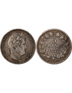 LOUIS PHILIPPE - 5 FRANCS ARGENT 1832 T NANTES 2